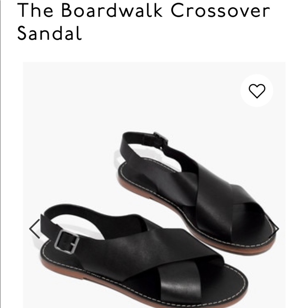 Madewell boardwalk sandals in black 8 NWOT